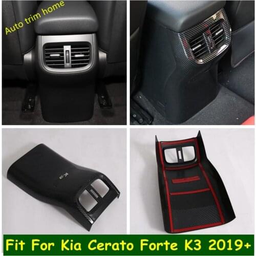 Carbon Fiber Look ABS Accessories Armrest Box Rear Air Conditioner AC Vent Outlet Cover Trim For Kia Cerato Forte K3 2019 - 2021