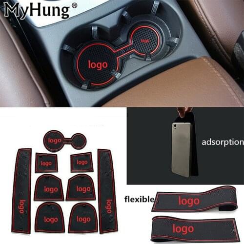 Anti-slip Non-slip Silicone Cup Holder Sticker Gate Slot Pad Door Groove Mat for Audi Q5 2009 2010 2011 2012 2013 Car Styling