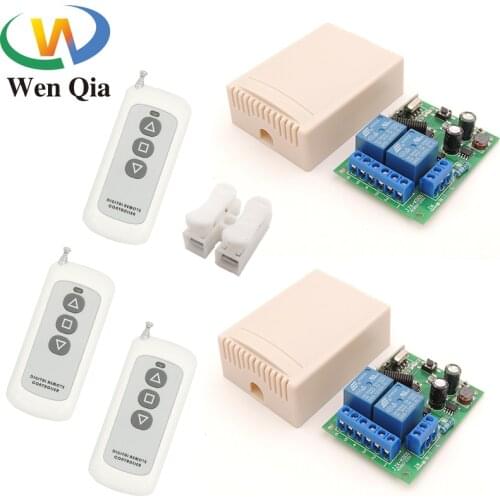 Wenqia 433MHz Long Range Remote Control Switch AC 220V 10A 2CH Relay and Transmitter for garage door/motor/Road gate controller