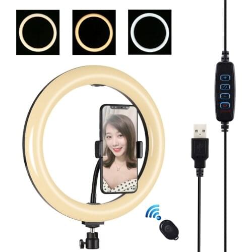 PULUZ 10.2 inch 3 Modes Dimmable Dual Color Temperature Selfie LED Ring Light Blogger Photography Vlogging Youtube Video Light