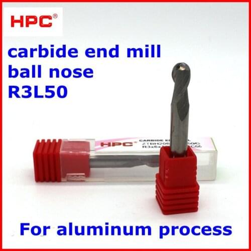 R3*6*50 ball nose aluminum process HRC55 tungsten solid carbide end mills cutter CNC machine tool