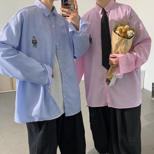 Hong Kong style spring new long-sleeved shirt Harajuku style tooling shirt Korean style student college style jacket