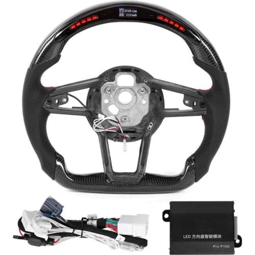 Carbon Fiber LED Shift Lights Display Steering Wheel for Audi R8 MK2 TT/ TTS/TTRS MK3 2015+ Car Accessories