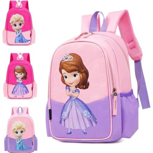 Disney Princess Sofia Backpack Girl Cartoon kindergarten Kids Small Bag kawaii Bag