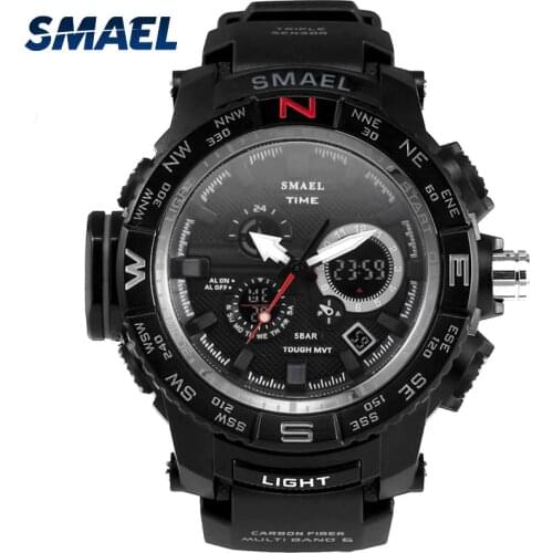 SMAEL Electronic Watch For Teenage LED Watch Wristwatch 50ATM Waterproof Young People Multi-functional Outdoor Clock Digital1531