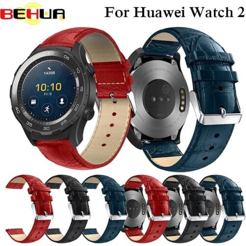 Replacement Genuine Leather Watch Band For Huawei Watch 2 Smart Watch Strap Band for Huawei 2 watch Straps Bracelet Correa Reloj