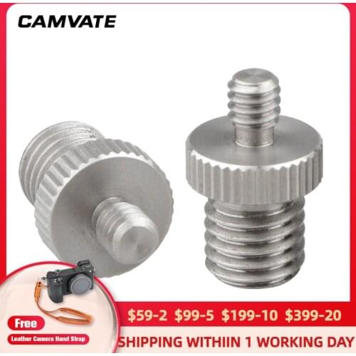 CAMVATE 1/4" Male to M12 Male Double-end Screw Adapter for DSLR Rig C1571
