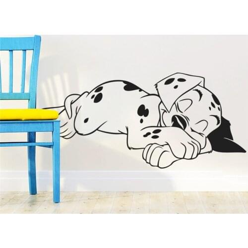 Warm quote funny sleep dog cute smile home pet store decoration wall sticker puppy pets room decor kids room kitchen door mural