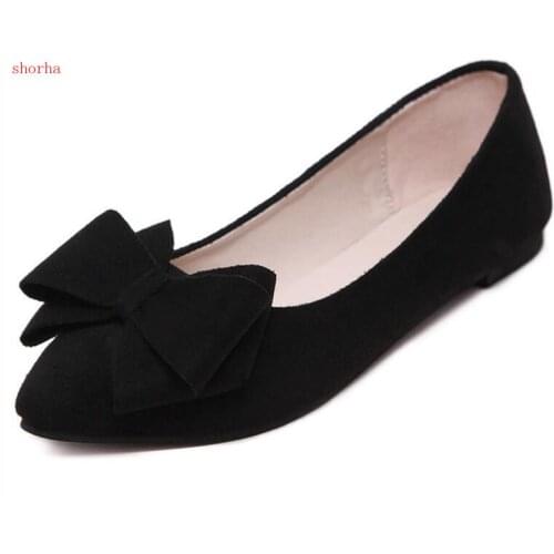 Spring Autumn Women Shoes Pointed Toe Ballet Flats Crystal Woman Flats Slip on Flat Shoes Black Ladies Shoes