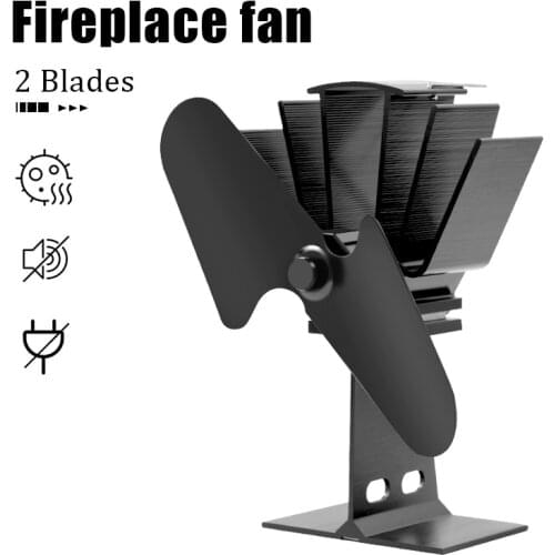 2 Blade Hot Blast Stove Fan Home Silent Hot Blast Stove Fan Ultra Wood Stove Fan Fireplace Fan Home Efficient Heat Distribution