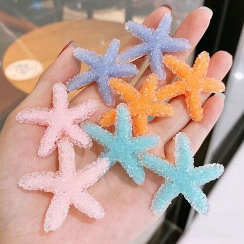 Sweet Soft Solid Color Candy Starfish Hairwear Female Korean Women Girl Hairpin Bangs Side Clip Headdress Kids Hair Accessories