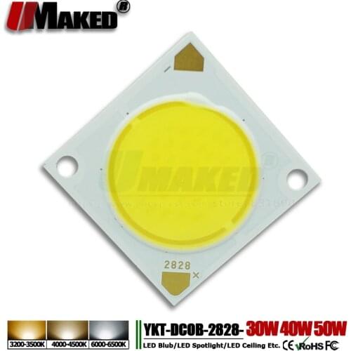 10Pc LED Chips 20W 30W 40W 50W 2828 Light 25mm Integrated SMD COB diode 17x34mil Light Bead for LED Bulb Ceiling spotlight Lamps