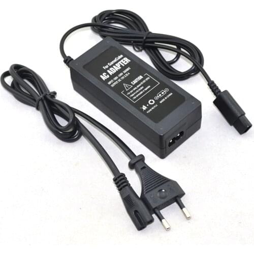 100pcs a lot Wholesale EU Plug AC power adapter supply for N GC gamecube console with power cable