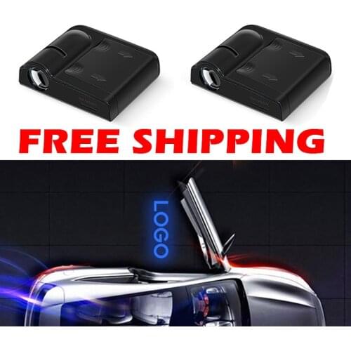 2PCS Wireless Led Car Door Led Car Door Light Shadow Laser LED Shadow Projector Courtesy Step Lights Car Laser Emblem Lamps