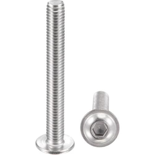 Uxcell M6x50mm 304 Stainless Steel Flanged Button Head Socket Cap Screws 20 Pcs