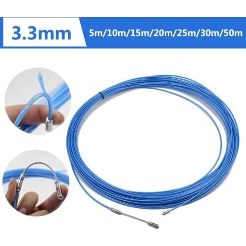 3.3mm Electric Cable Push Puller Durable Guide Device Fiberglass Duct Snake Rodder Fish Tape Wire 5m To 50m Length