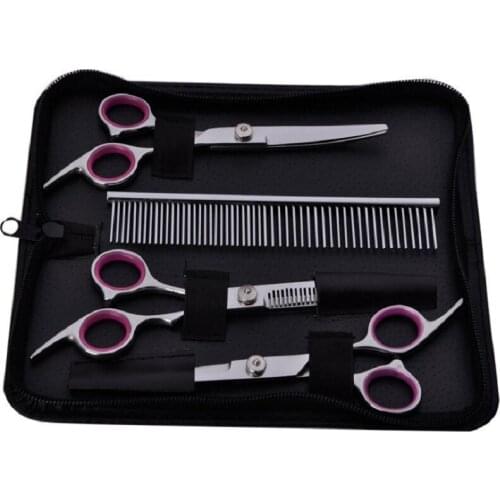 6.0 inch Professional pet scissors for cat dog grooming High Quality Straight Thinning & Curved Scissors 4pcs set