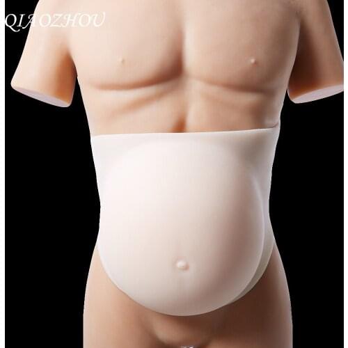 8-10 Month 3500g Beige or White silicone fake Belly Actore False Pregnancy Artificial Baby Tummy Belly Pregnant Bump
