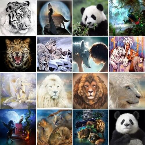 Full Drill Panda Fox Tiger Pattern 5D DIY Diamond Painting for Home Decor