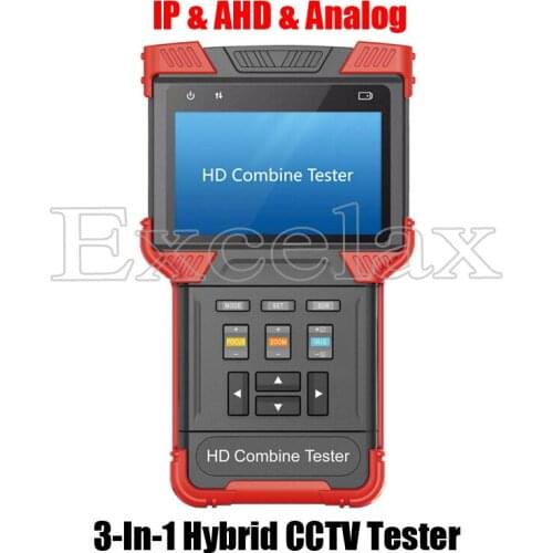 3-In-1 1080P AHD 5MP IP CVBS Analog 4-In LCD ONVIF PoE TDR PSE 12V 2A Out CCTV Camera Video Tester Hybrid HD Combine Monitor