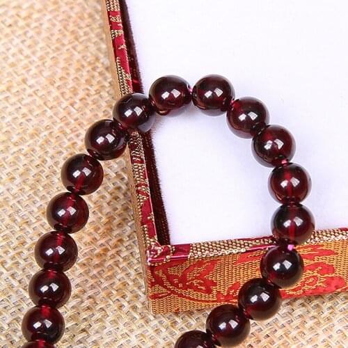 Good Quality 4/5/6/7/8mm Wine Red Loose Stone Beads Round Natural Garnet Stone Beads For Jewelry Making Accessories DIY Bracelet