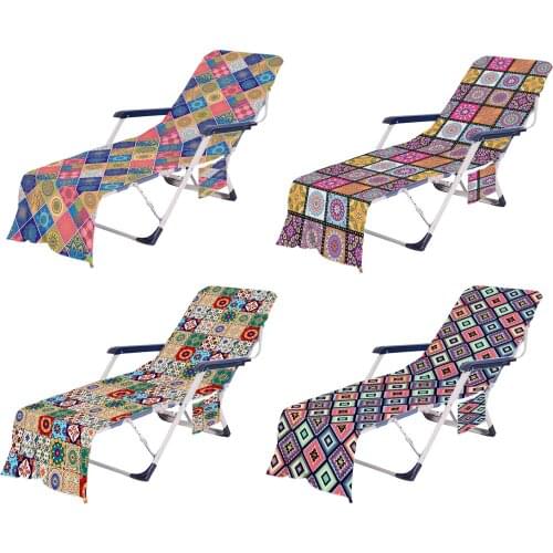 Beach Chair Cover With Storage Pockets Outdoor Sun Lounger Covers Pool Loungers Covers