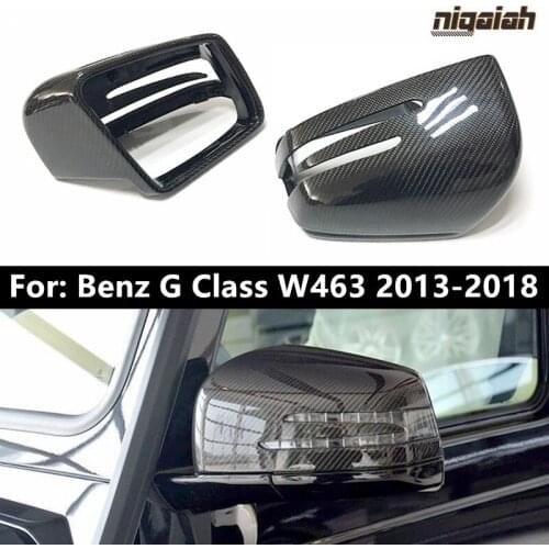 Carbon Fiber Rearview Mirror Cover for Mercedes Benz W463 G500 G550 G63 G65 2013-2018 GLE GLS Class Side Door Wing Replacement