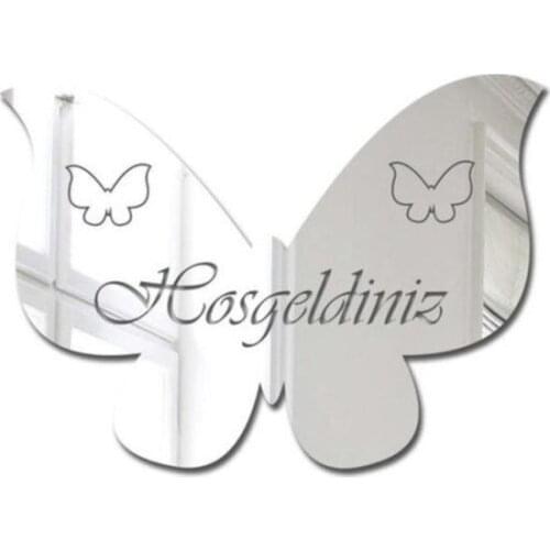 Ömr Designed Gift Butterfly Welcome To Plexi Door Ornament Chrome Mirror wall graphics gráficos de parede настенная графика
