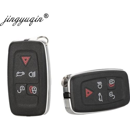 Jingyuqin 5pcs 5 Button Remote Key Shell For Land Rover Range Rover SPORT LR4 Vogue fit Jaguar Key Fob Housing Case