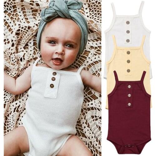 2019 Baby Summer Clothing Newborn Infant Baby Girls Boys Solid Bodysuits Clothes Sleeveless Bottom Jumpsuits One Piece Outfit