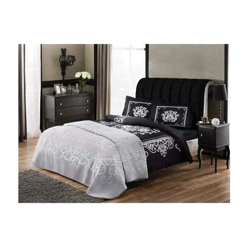 Tac Midnight Blanket Duvet Cover Set SATIN Blanket: 220x240 cm Duvet Cover: 200x220 cm Bed sheet: 230x260 cm