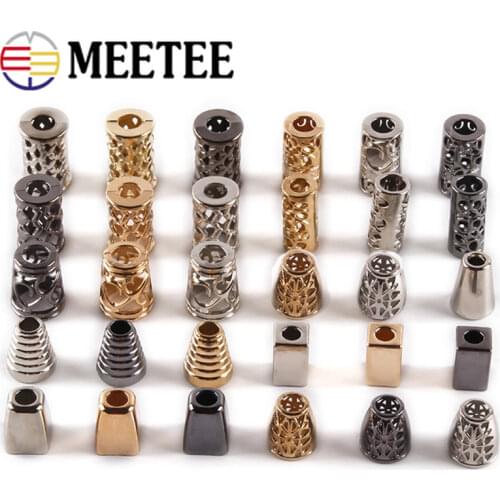 Meetee 100pcs Metal Bells Buckle Tighten Adjust Fixed Cord Lock Stopper DIY Pants Non-slip Jacket Cord End Buckle Decor Button