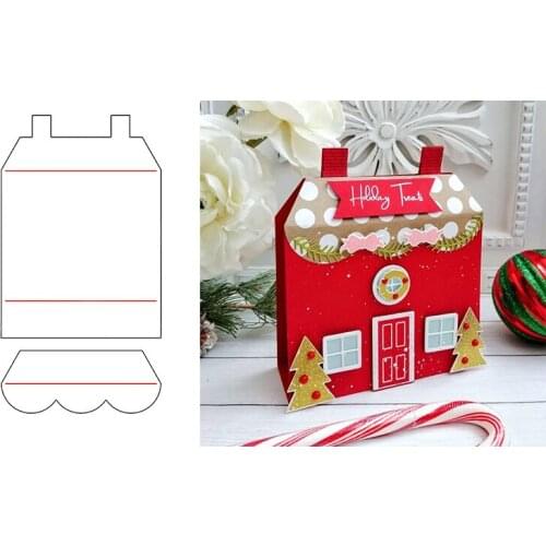 Holiday House Scalloped Top Metal Cutting Dies for DIY Scrapbooking Paper Cards Crafts Making 2021 New Punch Stencils Dies