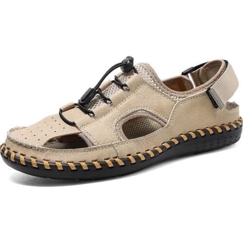 2021 summer classic mens sandals leather outdoor casual shoes Rome high-quality cowhide beach shoes fashion slippers 38-46