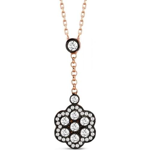 925 Sterling Silver Women Necklace with Diamond Setting