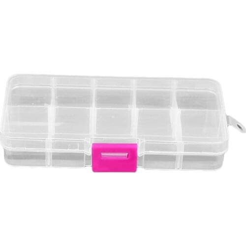 10 Grids Plastic Storage Box for Small Component Jewelry Tool Box Bead Pills Organizer Nail Art Tip Case