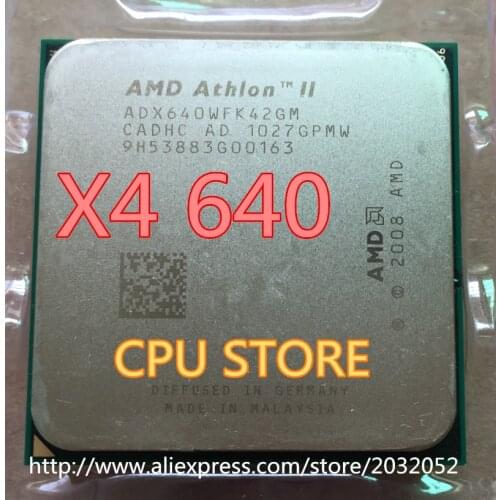AMD Athlon II X4 640 3GHz AM3 938-pin Processor Dual-Core 2M Cache 45nm Desktop CPU (working 100% Free Shipping)
