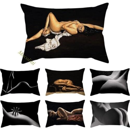 Sexy Bodyscape Art Nude Woman Pattern Pillow Case Girl Ass Cotton Linen Decoration Man Room Car Sofa Chair Cushion Cover Cojines