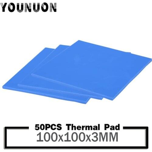 50PCS Silicone Thermal Pad 100x100x3mm Thermal Pad GPU CPU Heatsink Cooling Conductive Silicone Pad 100x100mm 3mm Thickess Heat