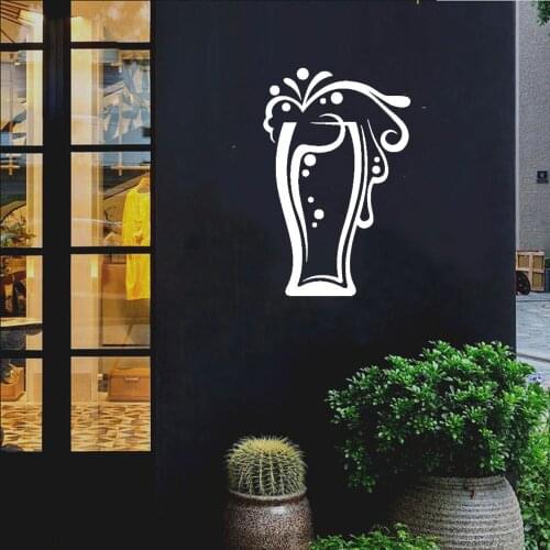 Glasses Drinks Sign Beer Glass Vinyl Decal Wall Stickers Home Decor Kitchen Self Adhesive Transfer For Pub Mural CX197