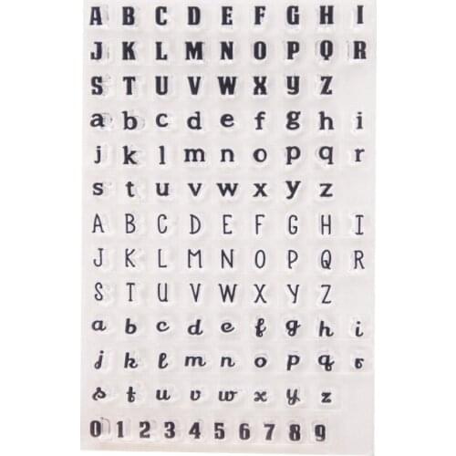 Creative English Alphabet Digit Transparent Silicone Seal Rubber Stamps Simple Basis Clear Stamps DIY Craft Supplies
