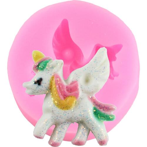 Cartoon Unicorn Silicone Mold Cupcake Topper Fondant Cake Decorating Tools Polymer Clay Candy Molds Chocolate Gumpaste Moulds