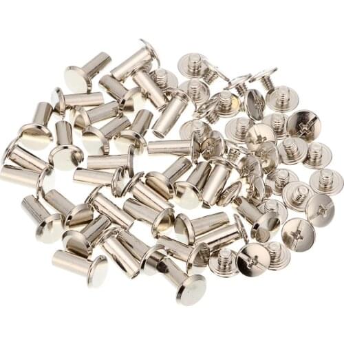 100pcs M5x12mm Iron-nickel-plated screw books Fingertight Picture books screw rivets albums butt recipes leaflet nail M5Hardware