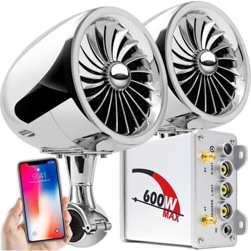 High Performance 2.1-channel 600W Waterproof Bluetooth Speaker for Motorcycle Heavy Duty Bass Audio AUX MP3 Player with FM Radio