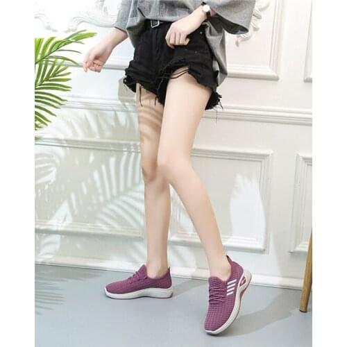 Women Shoes 2021 Fly Weave Lace Up Flats Shoes Women Breathable Running Shoes Women Comfort Casual Shoes Zapatos De Mujer