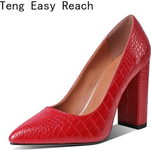 Womens High Heels Sexy Bride Party Square Heel Pointed Toe Shallow Mouth High Heel Shoes Women Shoes Big Size 34-43