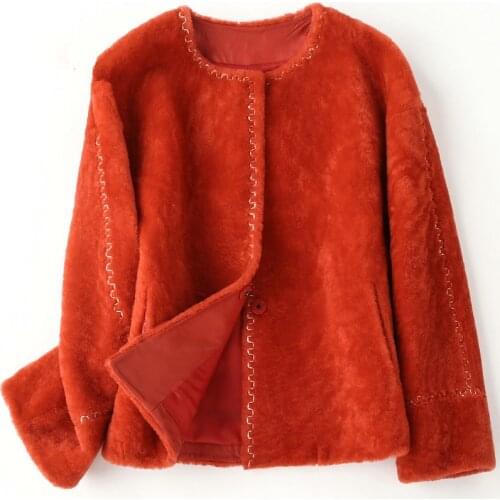 Real Coat Female 2020 Casual Autumn Winter Sheep Shearling Jacket Women Short Natural Fur Coats Wool Jackets WYQ1998