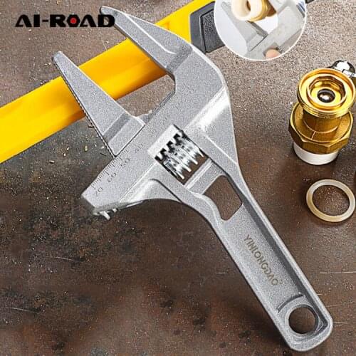 1 piece large opening movable plate steel aluminum alloy quick small short handle sanitary adjustable wrench 16-68mm