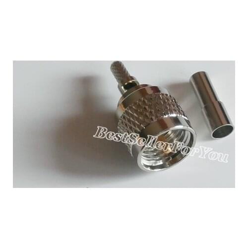 1Pcs mini UHF male plug window crimp solder RG174 RG316 LMR100 cable straight RF Connector