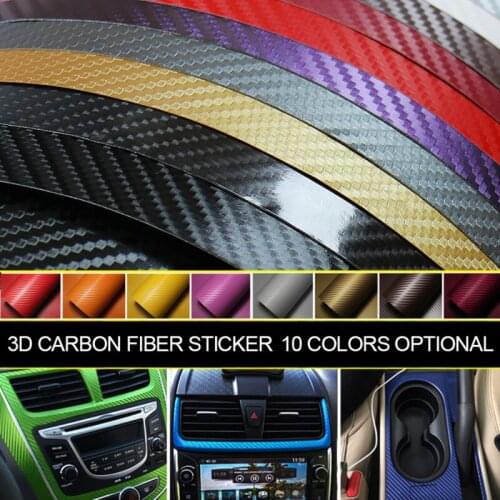 10color 3D Carbon Fiber Vinyl Car Waterproof Auto Car Color Film Body Sticker Detailing Car Accessories Motorcycle Sticker